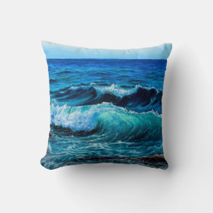 Ölgemälde, die Wellen im Ozean oder im Meer auf de Kissen