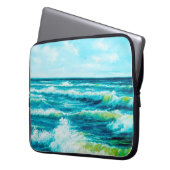 Ölgemälde, die Wellen im Ozean oder im Meer auf de Laptopschutzhülle (Vorderseite Links)