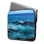 Ölgemälde, die Wellen im Ozean oder im Meer auf de Laptopschutzhülle (Vorderseite Links)