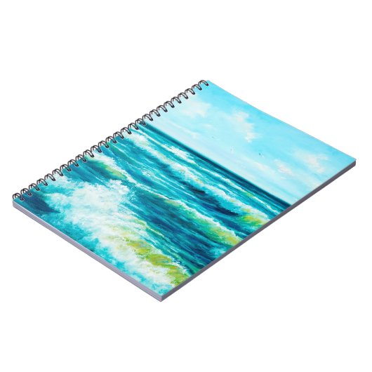 Ölgemälde, die Wellen im Ozean oder im Meer auf de Notizblock (Linke Seite)