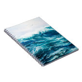 Ölgemälde, die Wellen im Ozean oder im Meer auf de Notizblock (Rechte Seite)