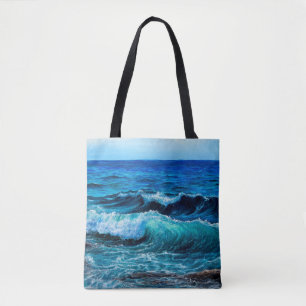 Ölgemälde, die Wellen im Ozean oder im Meer auf de Tasche
