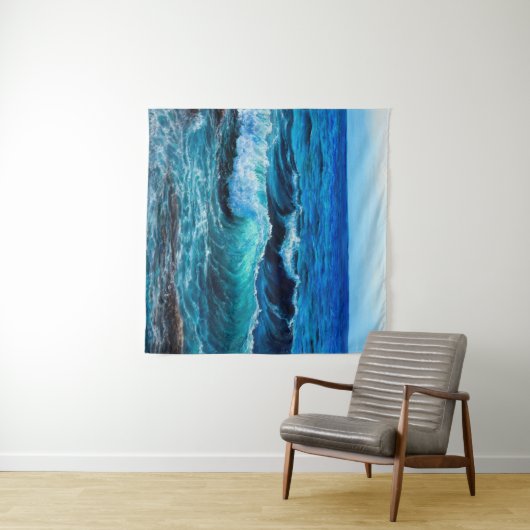 Ölgemälde, die Wellen im Ozean oder im Meer auf de Wandteppich (Beispiel (Horizontal))