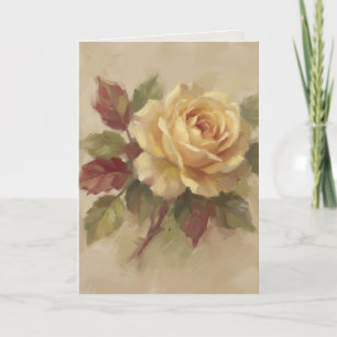 "Ölgemälde einer einzelnen Rose" Grußkarte Karte