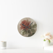 "Ölgemälde einer einzelnen Rose" Runde Wanduhr (Zuhause)