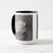 "Ölgemälde einer einzelnen Rose" Tasse (Vorderseite Links)