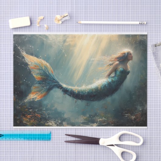 Ölgemälde einer Meerjungfrau in Sonnenlicht Seidenpapier (Handwerk)