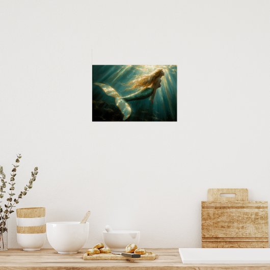 Ölgemälde einer Meerjungfrau Poster (Küche)