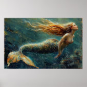 Ölgemälde einer Meerjungfrau Poster (Vorne)