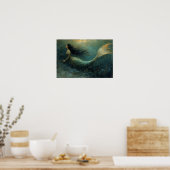 Ölgemälde einer Meerjungfrau Poster (Küche)