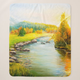 Ölgemälde einer schönen Herbstlandschaft, Wald Sherpadecke