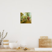 Ölgemälde einer viktorianischen Pferdekutsche Poster (Küche)