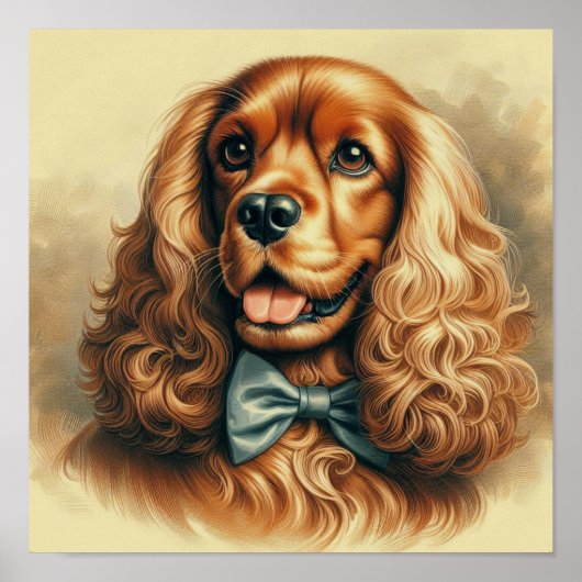 Ölgemälde eines alten Cocker Spaniels Poster (Vorne)