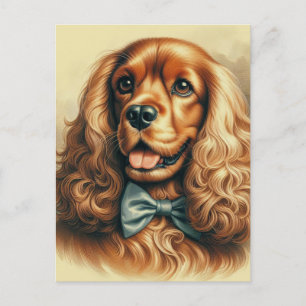 Ölgemälde eines alten Cocker Spaniels Postkarte