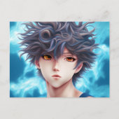 Ölgemälde eines Anime Boy Postkarte (Vorderseite)