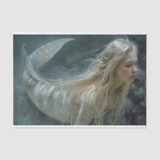 Ölgemälde eines Meerjungfettpapiers Seidenpapier (Vorderseite)