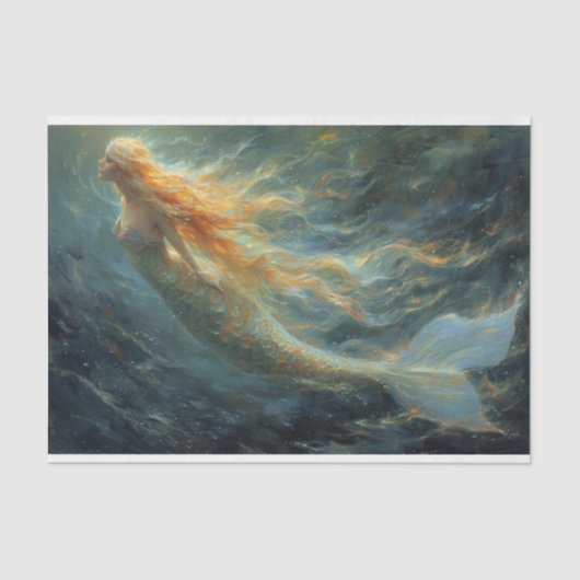 Ölgemälde eines Meerjungfettpapiers Seidenpapier (Vorderseite)