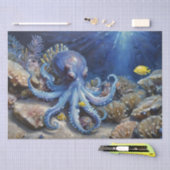 Ölgemälde eines Oktopus und Fischteppiche Seidenpapier (Handwerk)