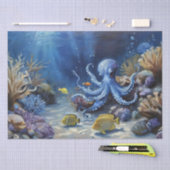 Ölgemälde eines Oktopus und Fischteppiche Seidenpapier (Handwerk)