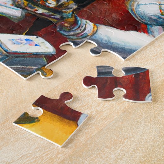 Ölgemälde eines Roboters, der Karten spielt Puzzle (Seite)