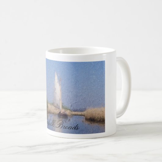 Ölgemälde für Bootsfahrten Norfolklore Kaffeetasse (VorderseiteRechts)