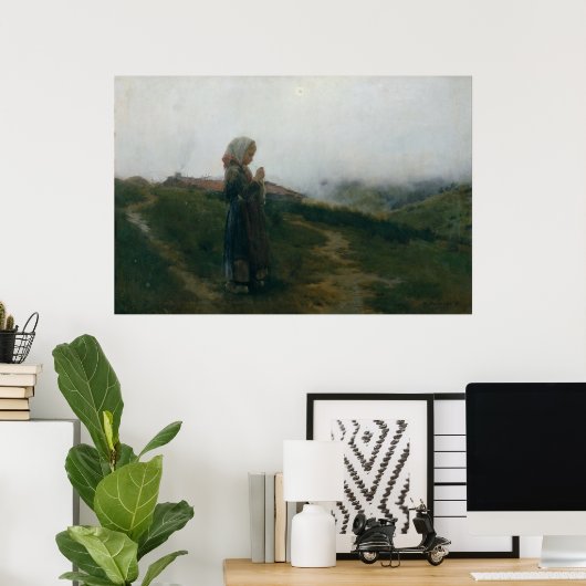 Ölgemälde für junge Mädchen, die Landschaftliche L Poster (Heimbüro)