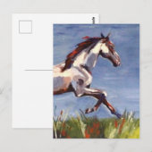 Ölgemälde für Pferde Postkarte (Vorne/Hinten)