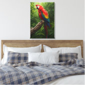 Ölgemälde für Scarlet Macaw Leinwanddruck (Insitu (Schlafzimmer))