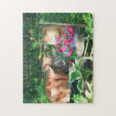 Ölgemälde im Blumengarten Puzzle (Vertikal)