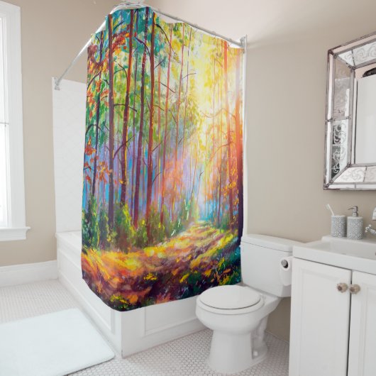 Ölgemälde im Herbst, landschaftlich la Duschvorhang (Beispiel)