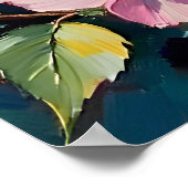 Ölgemälde im Rosengarten in Rosa Poster (Ecke)