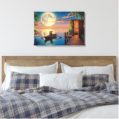 Ölgemälde im tropischen Paradies Leinwanddruck (Insitu (Schlafzimmer))