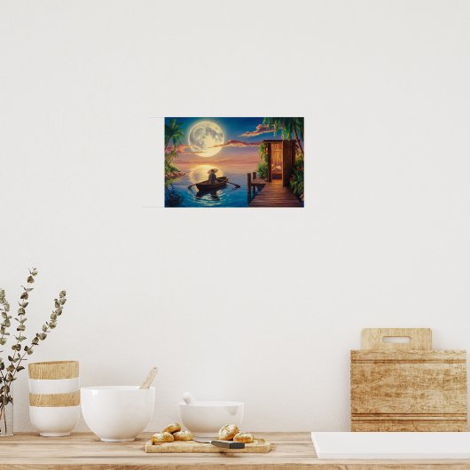 Ölgemälde im tropischen Paradies Poster (Küche)