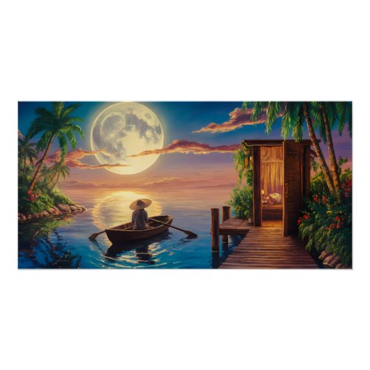 Ölgemälde im tropischen Paradies Poster (Vorderseite)