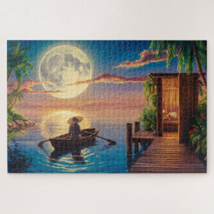 Ölgemälde im tropischen Paradies Puzzle