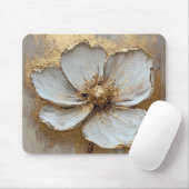 Ölgemälde in der Blume White Gold Mousepad (Mit Mouse)