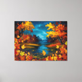 Ölgemälde in der Herbstnacht Leinwanddruck (Vorderseite)