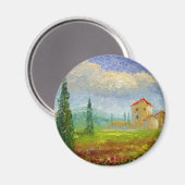 Ölgemälde in der Toskana Magnet (Vorderseite/Rückseite)