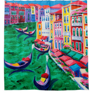 Ölgemälde in Venedig, Italien auf Leinwand Duschvorhang