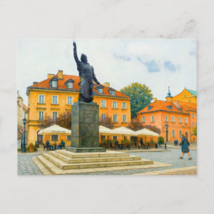 Ölgemälde in Warschau - Jan Kilinski Denkmal Feiertagspostkarte