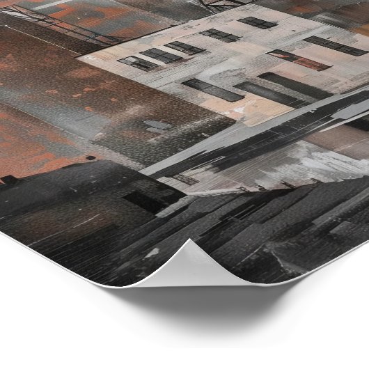 Ölgemälde Industrielle Landschaft Poster (Ecke)