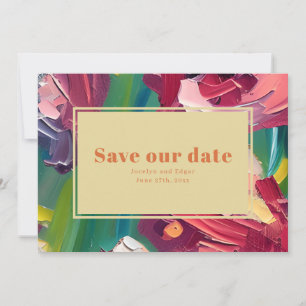 Ölgemälde Inspiriert Deko Groovy Hochzeit Save The Date