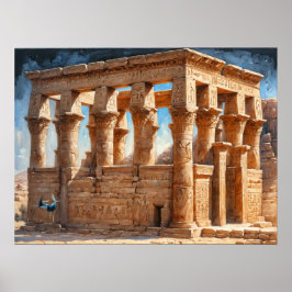 Ölgemälde Königinnen des alten Ägypten Philae Temp Poster