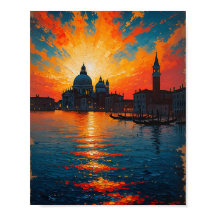 Ölgemälde Kunst im Stil eines venezianischen Sonne