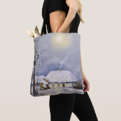 Ölgemälde ländlicher Landschaft. Winter. Altes Dor Tasche (Von Nahem)
