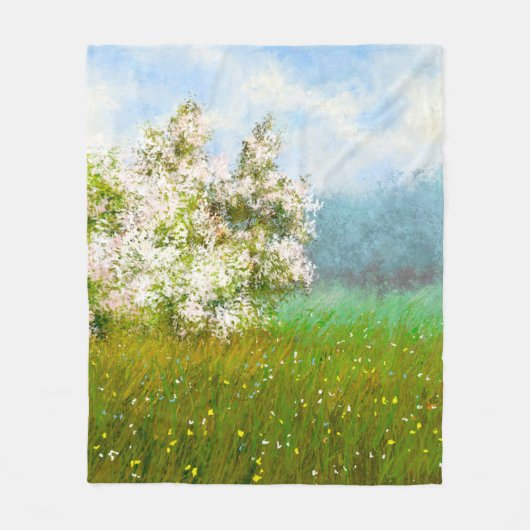 Ölgemälde, Landschaft, Blume auf dem Gebiet Fleecedecke (Vorderseite)