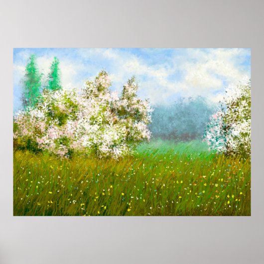 Ölgemälde, Landschaft, Blume auf dem Gebiet Poster (Vorne)
