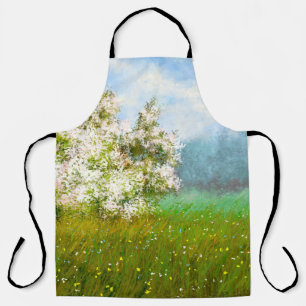 Ölgemälde, Landschaft, Blume auf dem Gebiet Schürze
