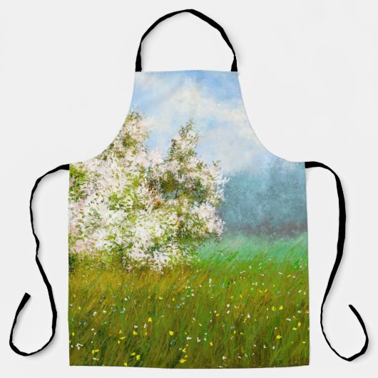 Ölgemälde, Landschaft, Blume auf dem Gebiet Schürze (Vorderseite)