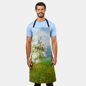 Ölgemälde, Landschaft, Blume auf dem Gebiet Schürze (Getragen)